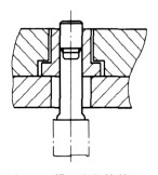 雙層牙螺絲的凸模、定位鑲件、毛坯、彈壓板裝配簡(jiǎn)圖